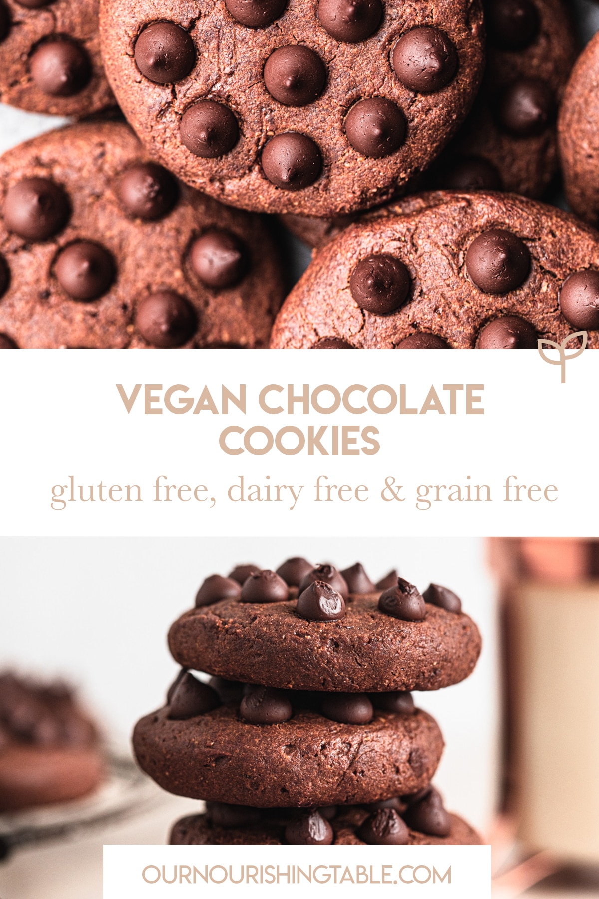 gluten free vegan chocolate cookies Pinterest graphic