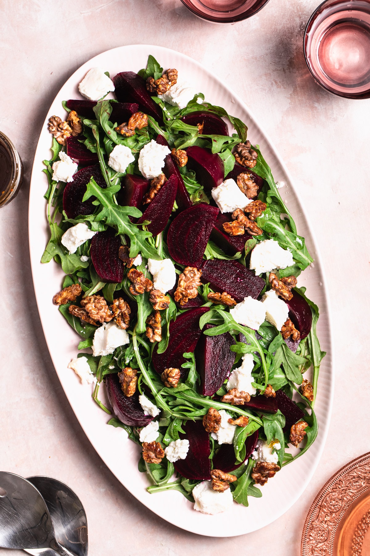beetroot salad with goats cheese and candied walnuts