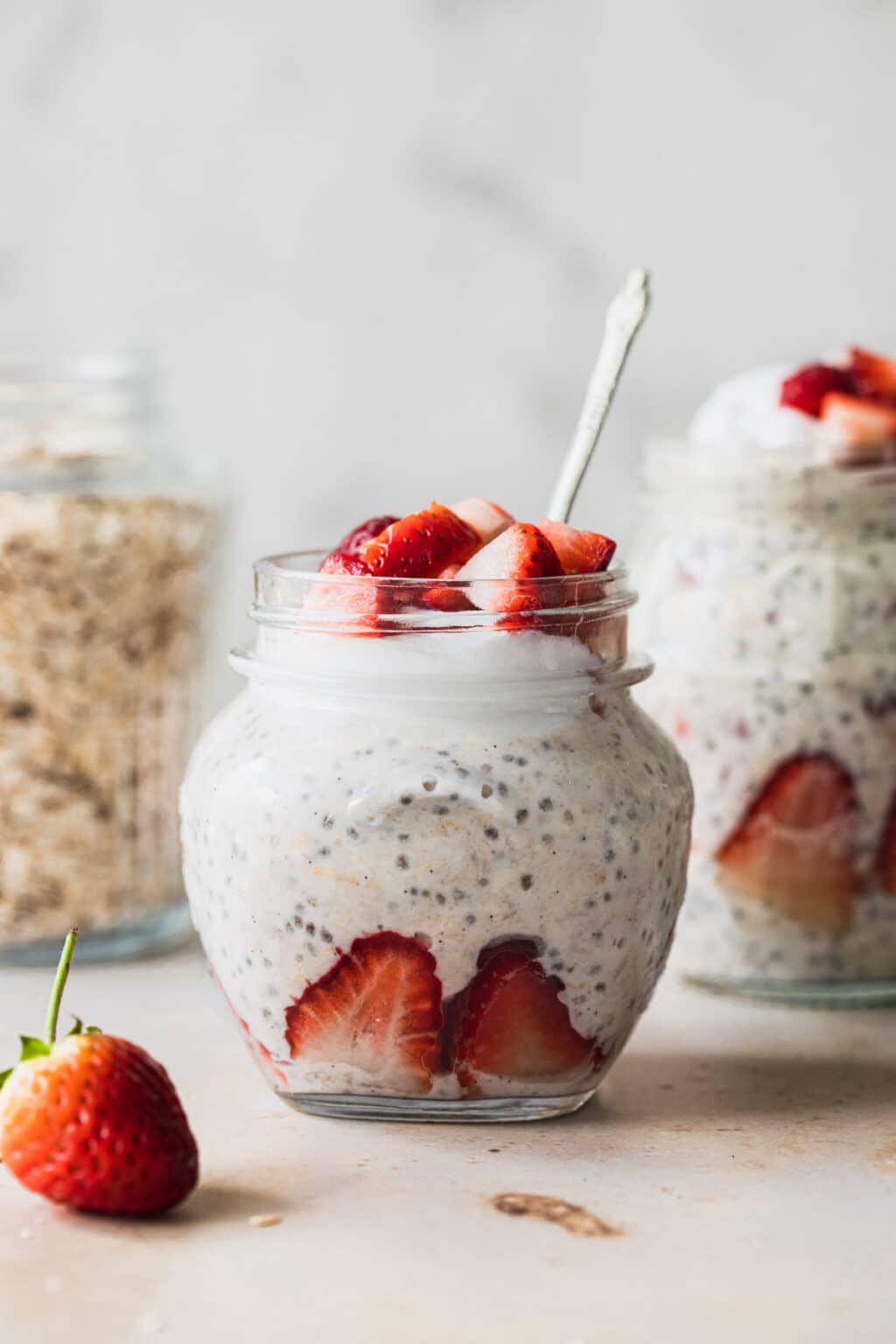 Strawberry Overnight Oats With Coconut Milk - Our Nourishing Table