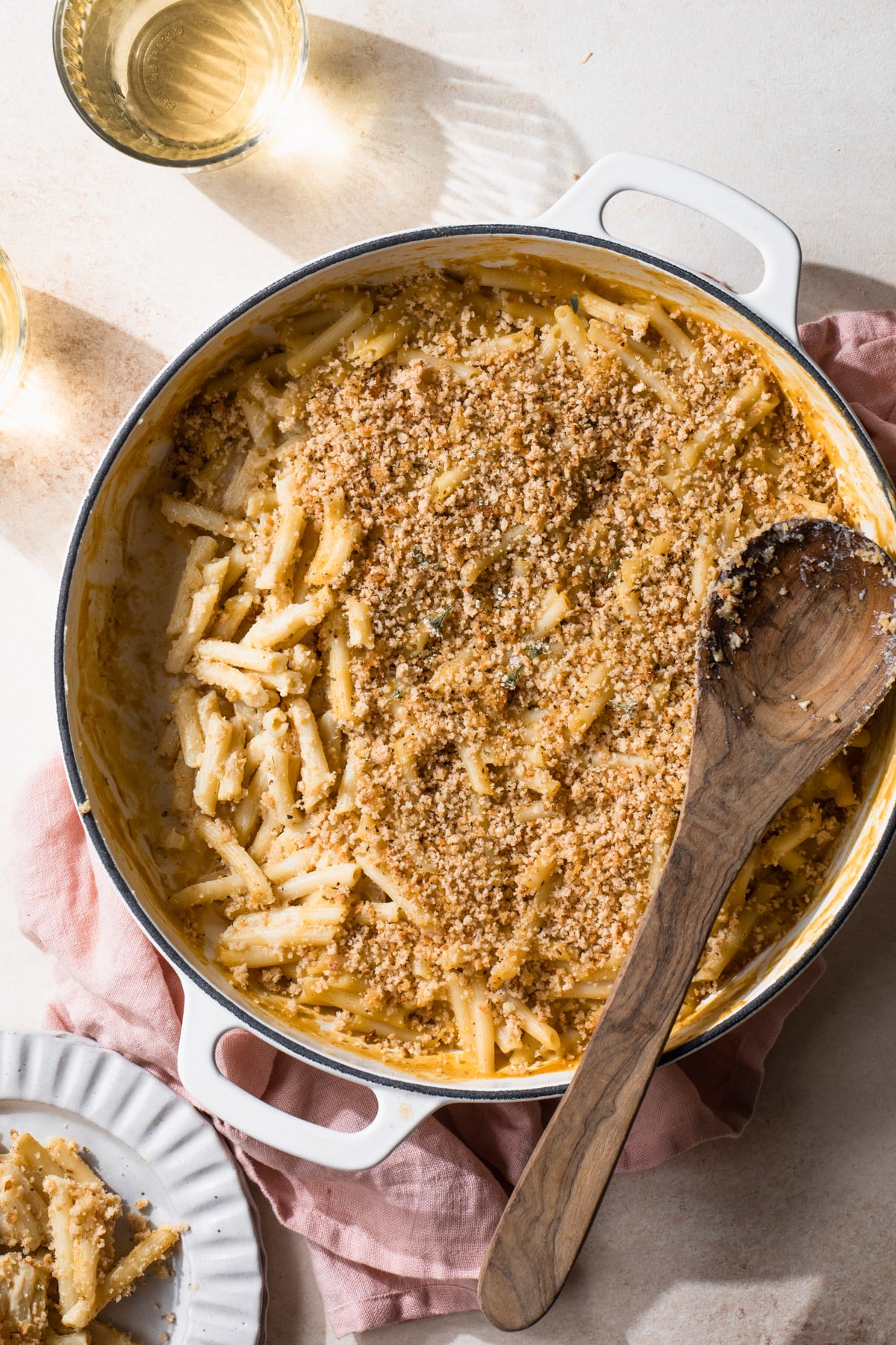 dairy free Mac and cheese in a large casserole dish