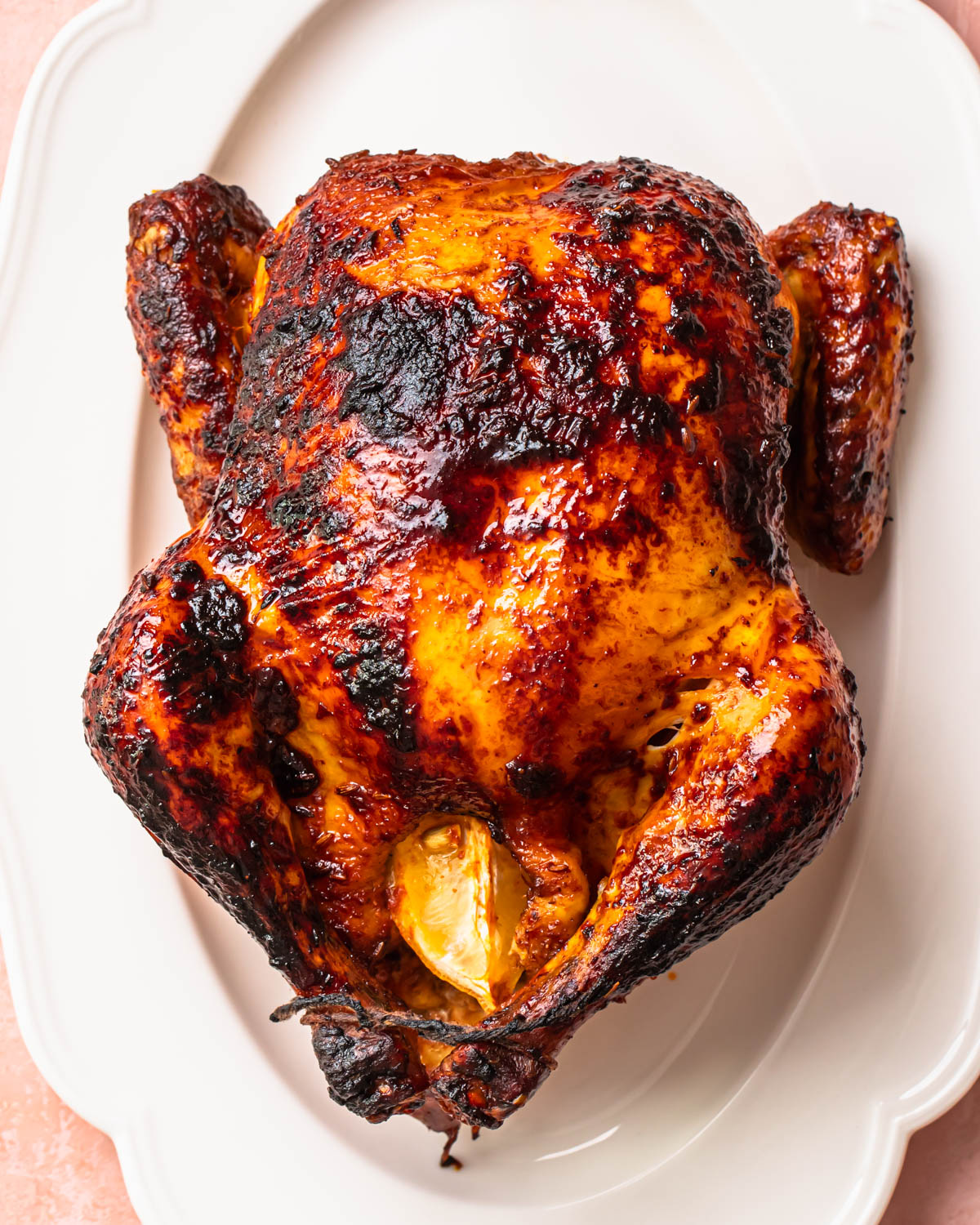 Close up of Harissa roast chicken.