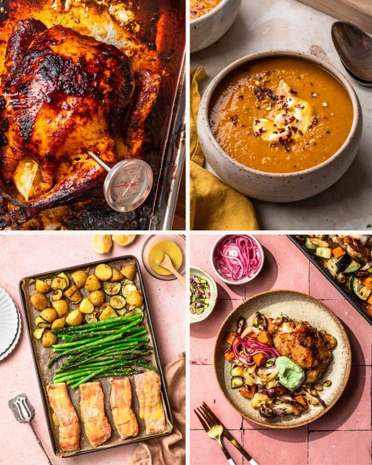 A collection of healthy one pan dinner recipes.