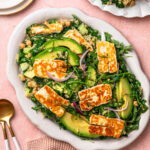 Halloumi Avocado Salad on a serving platter.