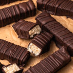 Close up photo of healthy homemade bounty bars.