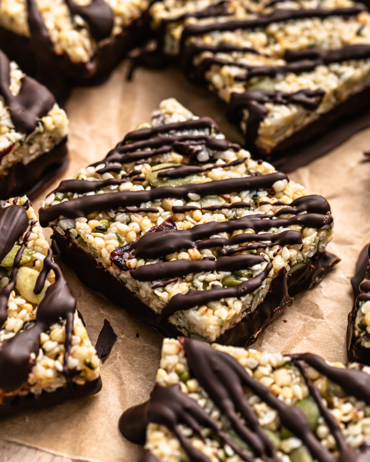 Close up photo of no bake energy bites. 